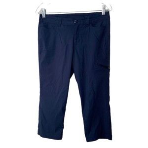 Eddie Bauer Women’s Stretch Bottom Drawstring Capri Pants Size 4 Navy Blue